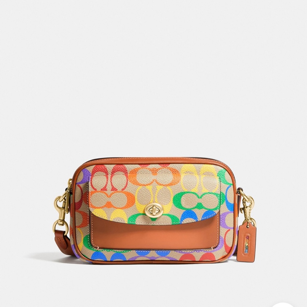 Willow Camera Bag In Rainbow Signature Canvas